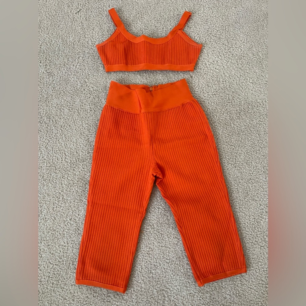 Hot Miami Styles Two-Piece Cropped Pants Set